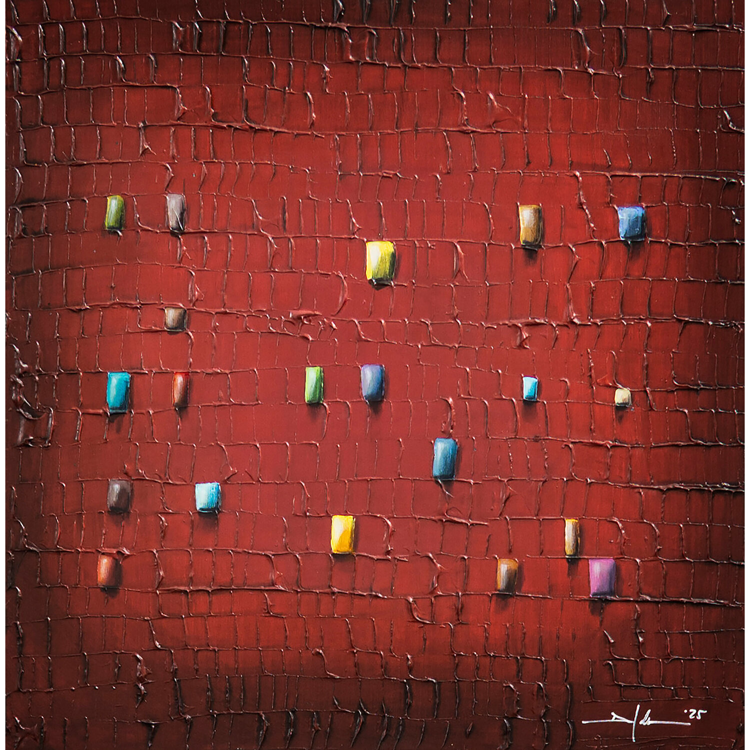 PIXELS / 2025 / red / 40x60 / HLQN2
