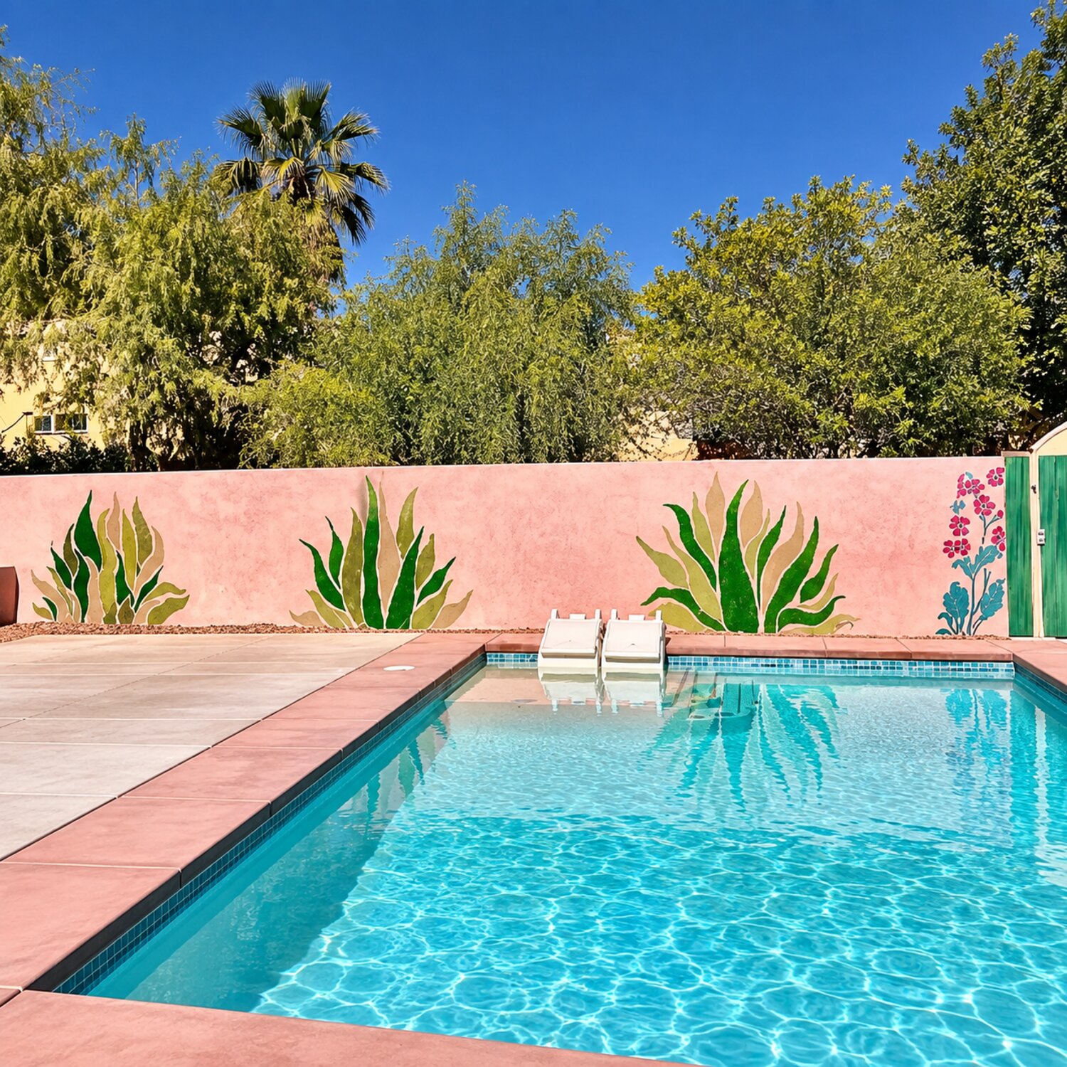 Poolside Agave Mural - view 1 of 3