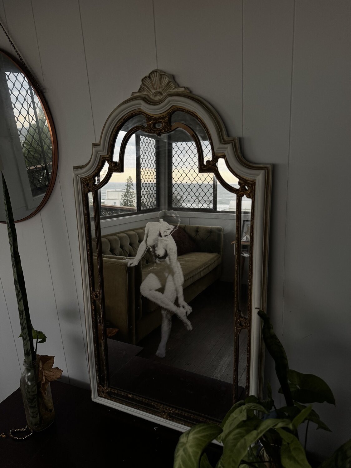 "After the bath - W. A. Bouguereau" engraved mirror - view 5 of 5