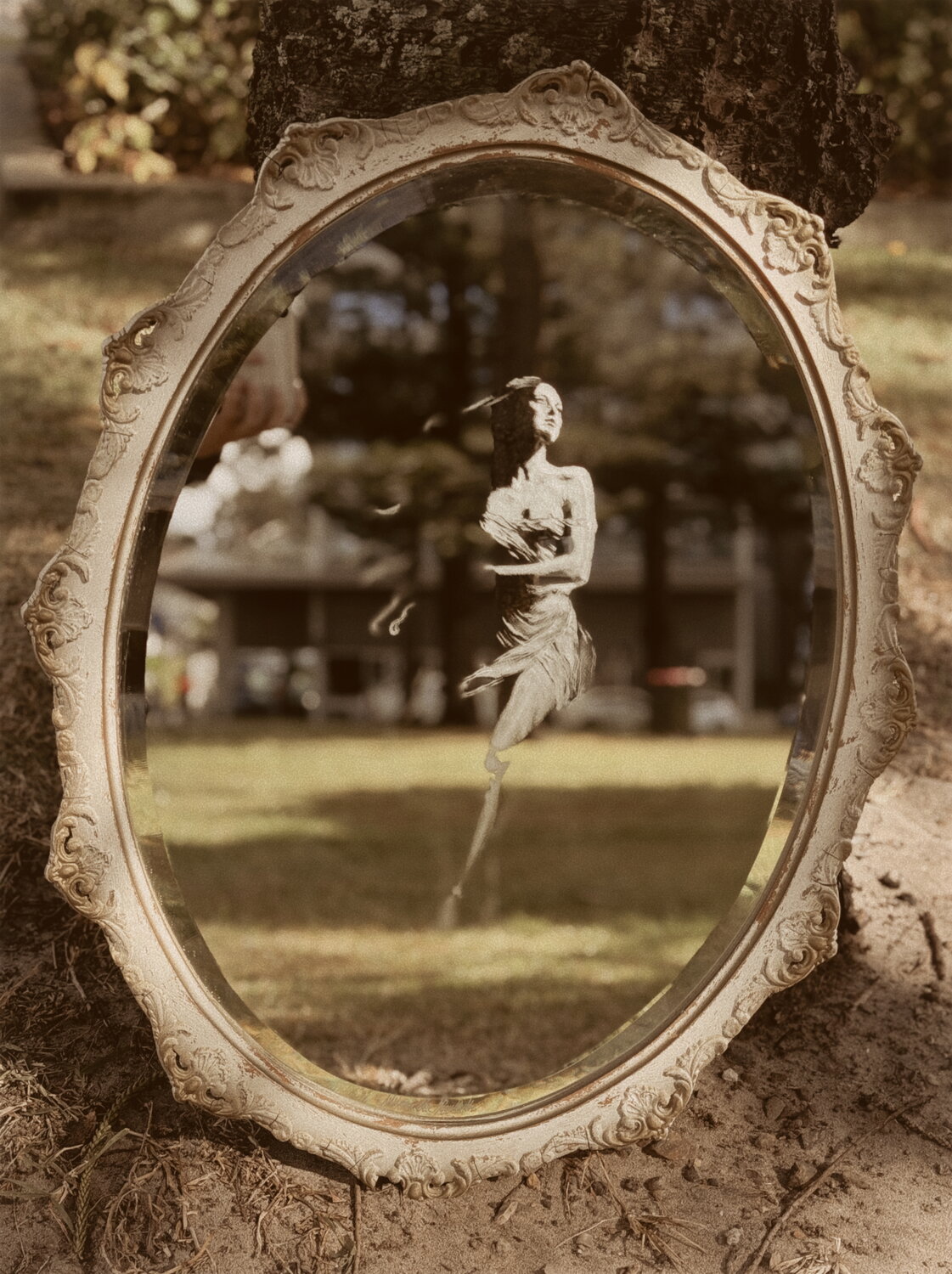 "Moved by the wind" engraved mirror - view 1 of 3
